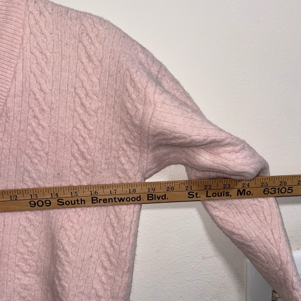 Valerie Stevens Angora Lambswool Cable Knit Cardigan M - Picture 6 of 6